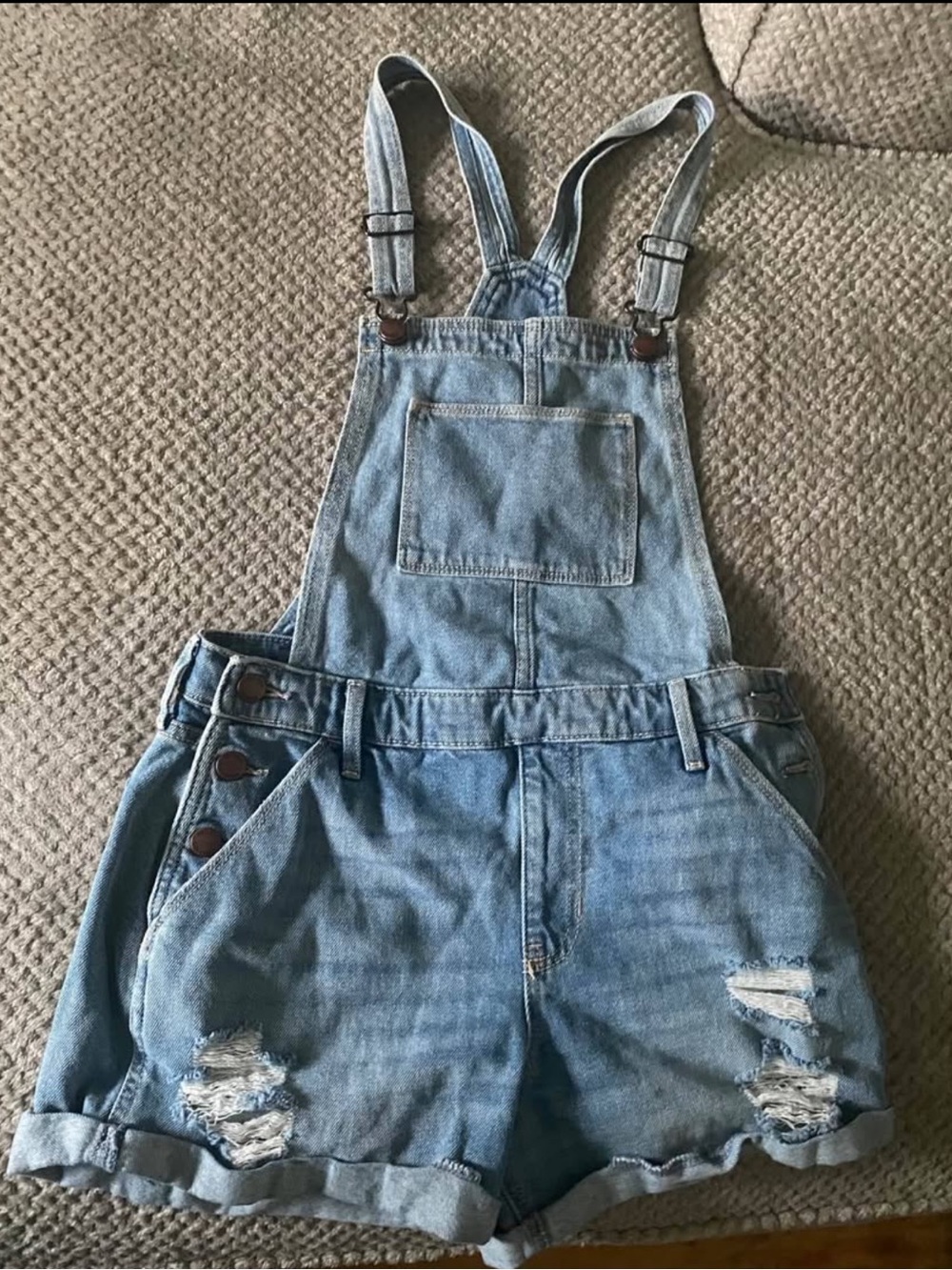 Hollister Denim Short Overalls Size S